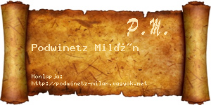 Podwinetz Milán névjegykártya